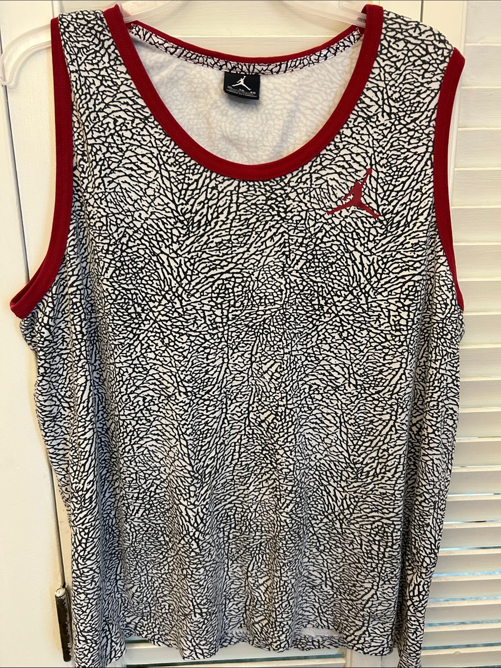 Jordan Black & White Printed Tank with Red Trim